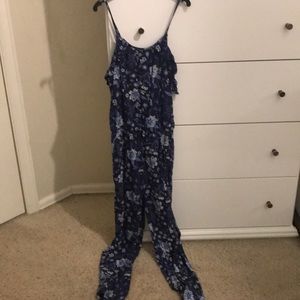 Blue floral jumpsuit